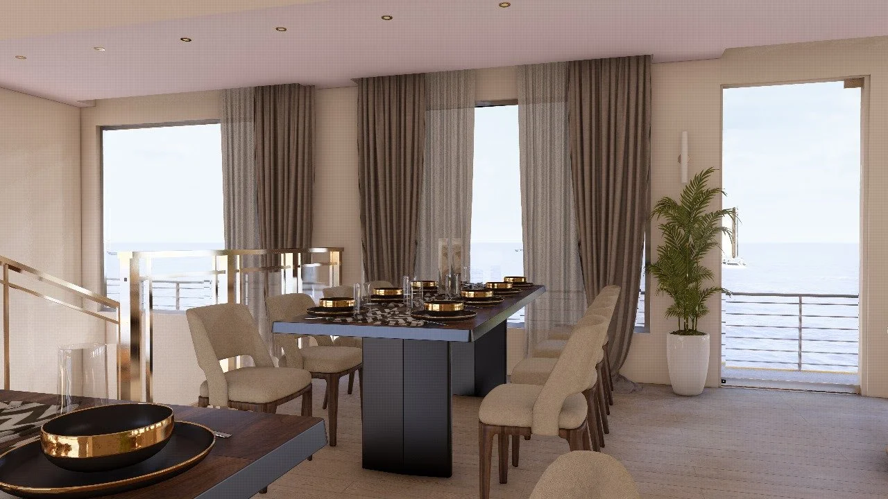 Panoramic restaurant aboard Le Yacht I