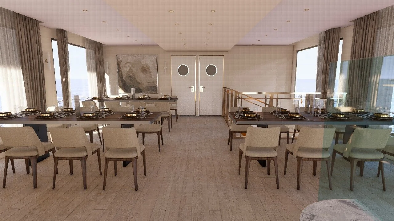 Dining room aboard Le Yacht I