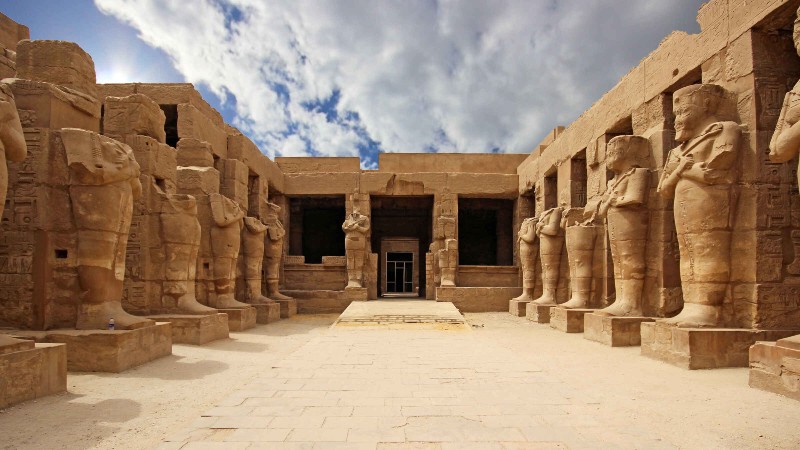 Statues inside Luxor Temple