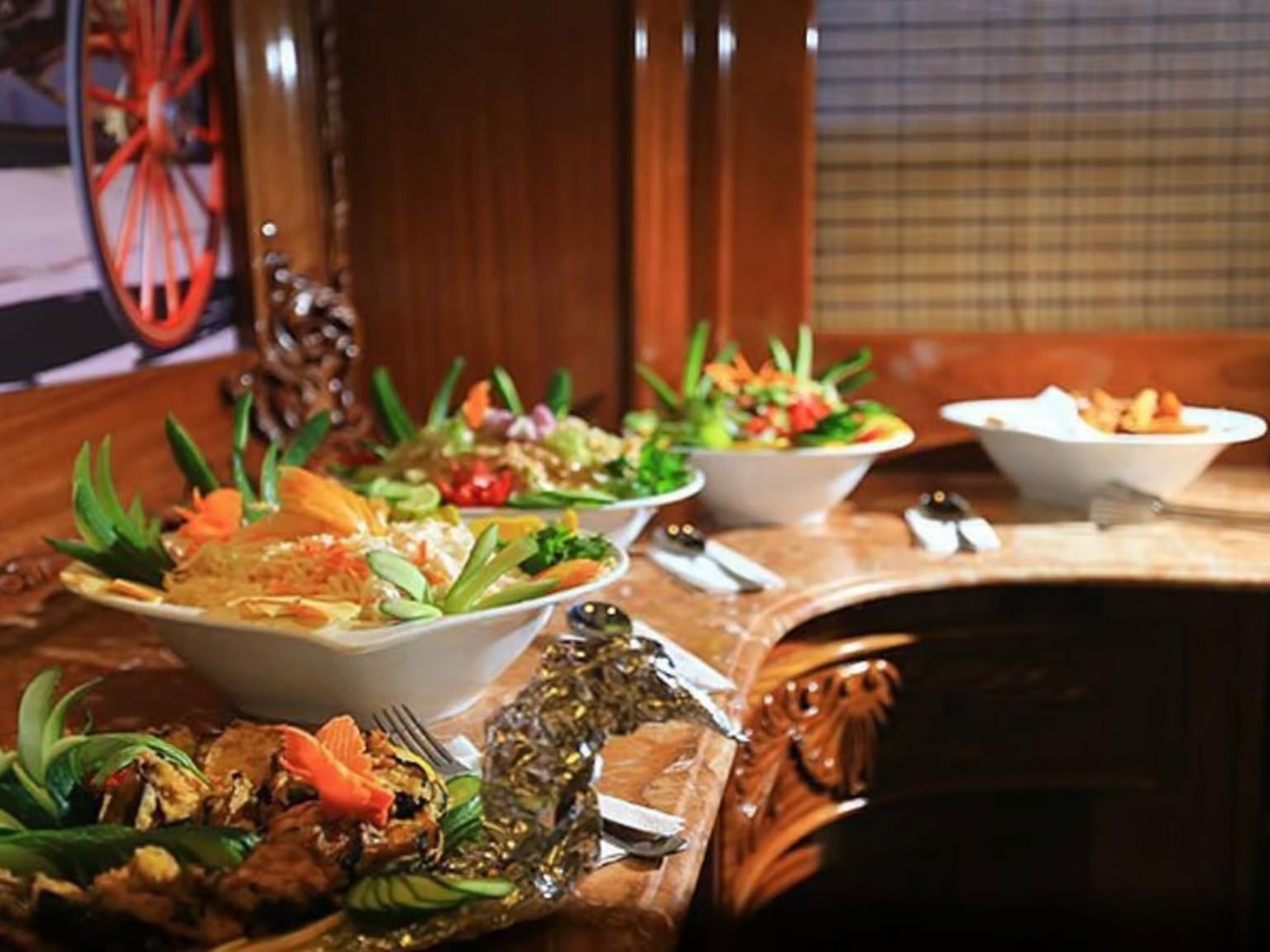 Fresh buffet served on board